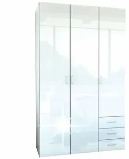 KONDELA Gwen 70427 3D šatníková skriňa biela