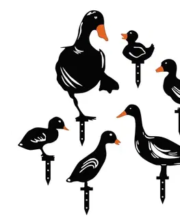 Súprava dekoratívnych kovových doplnkov do záhrady Ducks