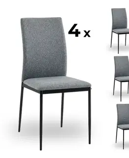 Elvisia Jedálenské stoličky TILDA | sivá 4 kusy
