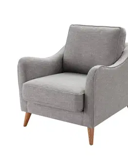 Dekoria Kreslo Venuste linen grey, 78 x 90 x 90 cm