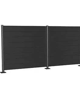 Biohort Zástena na ochranu súkromia BIOHORT - výška 182 cm (tmavo šedá metalíza) 96 × 182 × 4,4 cm
