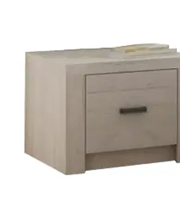 KONDELA Infinity 24 nočný stolík jaseň biely