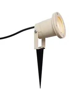 Bodové svietidlo so zemným hrotom béžové GU10 50 mm nastaviteľné IP65 vrátane kábla a zástrčky - Basic