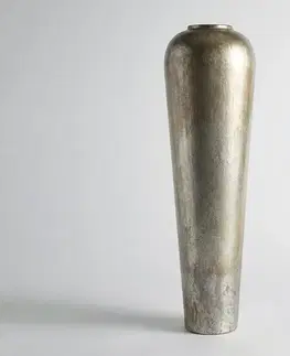 DELIFE Váza Tavera B29 x T29 x H95 cm kov platinová Aurum ručne vyrobená