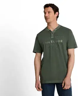 Tričko Tom Tailor Serafino s logom, Deep Leaf Green