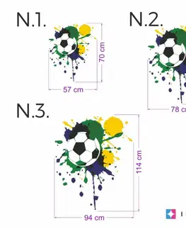 Farebná nálepka na stenu - Futbalová lopta s fľakmi