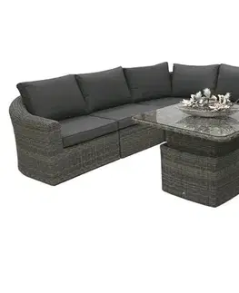 DEOKORK Ratanová modulová zostava BORNEO LUXURY pre 7 osôb (sivá)