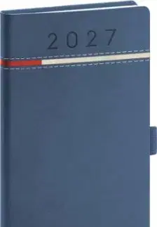 NOTIQUE Vreckový diár Tomy 2027, modro-červený, 9 x 15,5 cm