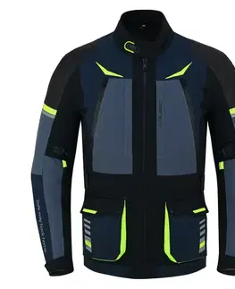 W-TEC Modock bunda čierno-modro-fluo žltá - 3XL