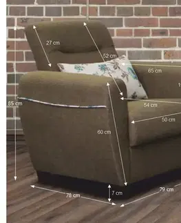 KONDELA Milo kreslo hnedá