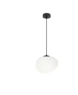 Závesná lampa STONES 20 cm v japonskom štýle - s tienidlom inšpirovaným bielym kameňom - minimalistické stropné osvetlenie do obývačky E27