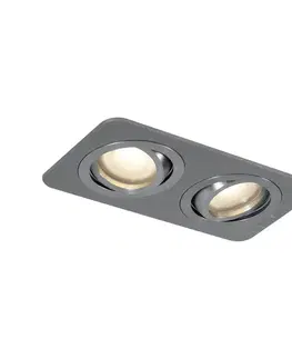 Zaoblené zapustené bodové svietidlo Gunmetal GU10 50 mm otočné a naklápacie IP44 2-svetlá - Alberto