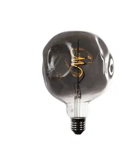 E27 Stmievateľná LED žiarovka so špirálovým vláknom G125 zrkadlovo strieborná 4W 75 lm 1800K