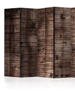 Paraván Dark Brown Boards Dekorhome