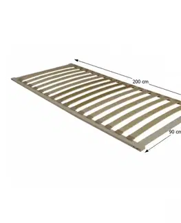 KONDELA Flex 3-zónový lamelový rošt 90x200 cm brezové drevo