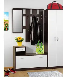 KONDELA Mecki predsieň wenge / biela