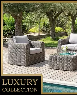DEOKORK Ratanová modulová zostava BORNEO LUXURY pre 4 osoby (hnedá)