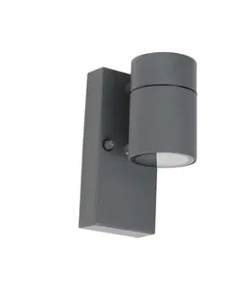 Vonkajšia nástenná lampa antracit IP44 so senzorom súmraku - Solo