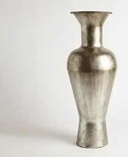 DELIFE Váza Medora B27 x T27 x V71 cm kov platin Aurum ručne vyrobená