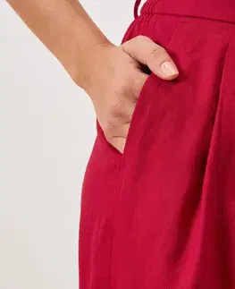 Ľanové bermudy, červené