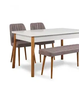 Set stola a stoličiek (4 kusy) Costa Atlantice White-Grey
