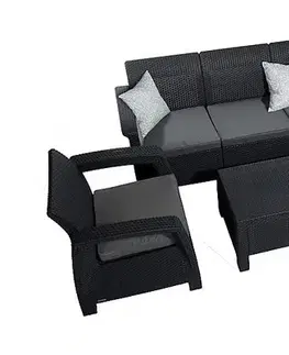 DEOKORK Záhradná ratanová zostava CORFU LOUNGE MAX antracit