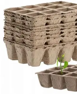 Kinekus Kvetináč rašelinový, sadbovač, na 12 rastlín, sada 6ks, 21x17x4,5 cm