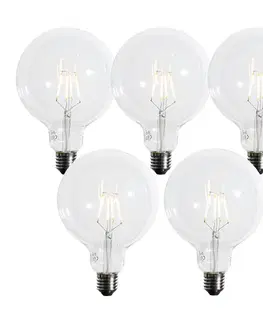 Sada 5 E27 3-stupňových stmievateľných LED žiaroviek so špirálovým vláknom G125 4W 450 lm 2700K