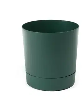 Kinekus Kvetináč s miskou plastový, priemer 325mm, Aura, zelený, výška 340mm