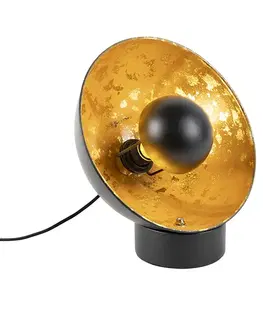 Priemyselná stolná lampa čierna so zlatým vnútrom - Magna Eglip