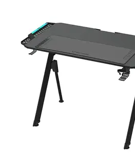  Herný stôl FALCON s LED RGB podsvietením 116x60 cm čierna GS8110