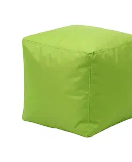 Sedací taburet CUBE světlo zelený s náplňou