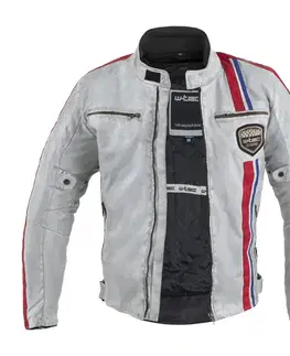 W-TEC 91 Cordura biela s červeným a modrým pruhom - 6XL