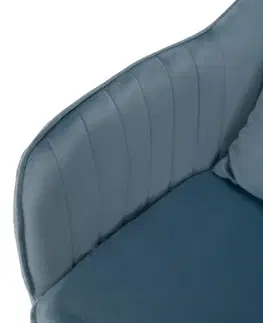 KONDELA Klian kancelárske kreslo modrá (Velvet) / chróm