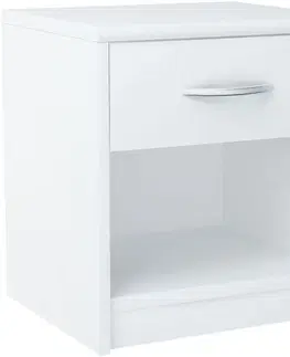 MAREK 026 nočný stolík so zásuvkou, biela