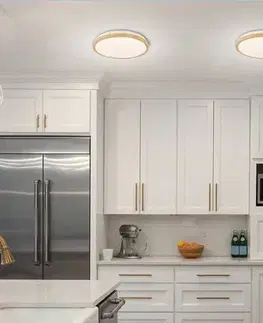 LED stropné svietidlo 18W biele + drevené 4000K Gandava