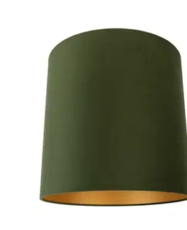Zamatové tienidlo zelené 40/40/40 so zlatým interiérom