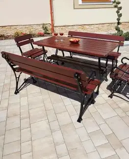 Záhradný komplet Kráľovský 2 s lakťovými opierkami višňa