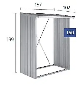 Biohort Drevník BIOHORT Woodstock 157 x 102 x 199 cm (sivý kremeň metalíza)
