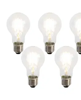 Sada 5 LED vláknových žiaroviek E27 A60 senzor súmraku 4W 470lm 2700K