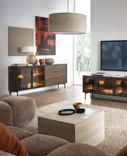 ArtLas TV stolík NAIRE 181 4D s LED osvetlením | dub dunin