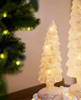 Otáčajúci sa LED dekoračný strom zo skla, veľký