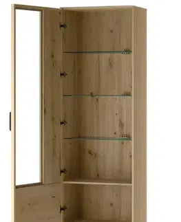 Vitrína z masívu BIMBO 10 s LED, dub divoký / artisan olej