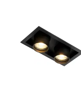 Moderné zapustené bodové svetlo čierne nastaviteľné 2-svetlo - Roof