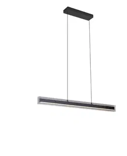 Moderné závesné svietidlo čierne s dymovým sklom vrátane LED Easylift - Catch