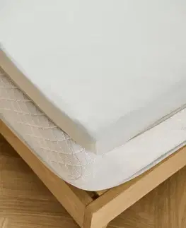 Napínacia plachta na vrchný matrac, dvojlôžko, bielosivá