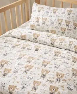 Mušelínové obliečky Teddy Bear TiaHome - 1x Vankúš 90x70cm, 1x Paplón 140x200cm
