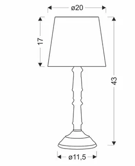 Stolová lampa CARDINALE, výška 43 cm, tmavosivá, 1x40 E27, tienidlo z tmavého ľanu