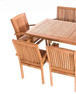 DEOKORK Záhradná teaková lavica HARMONY 120 cm