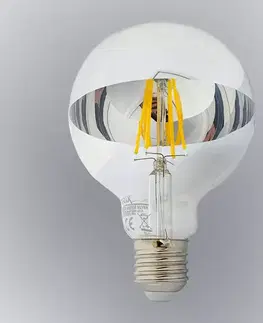 Žiarovka FL LED G95 8W E27 4200K Half Silver